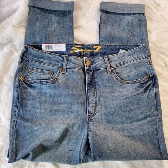 Plus Size! 7Seven Stretch D Lightly Distressed/ Vintage Denim Ankle Jeans - Picture 10 of 13